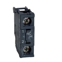 ZBE1026P | Single contact block, Harmony XB4, silver alloy, gold flashed, screw clamp terminal, dusty environment, 1NC | Square D by Schneider Electric