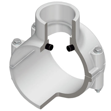 Spears 466-251 2X1-1/2 PVC CLAMP SADDLE SOC BUNA ZNCBLT  | Blackhawk Supply