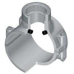 Spears 867SV-249CSR 2X1 CPVC CLAMP SADDLE REINFORCED FEMALE THREAD FKM SS BOLT  | Blackhawk Supply