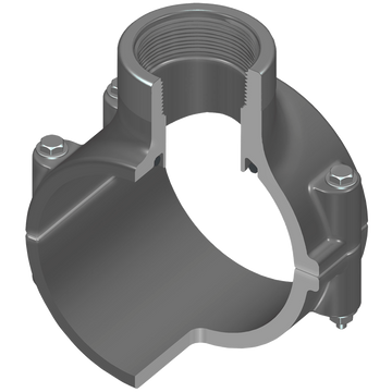 Spears 867-578SR 8X2 PVC CLAMP SADDLE SRFPT EPDM ZNC BOLT  | Blackhawk Supply