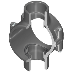 Spears 868-250 2X1-1/4 PVC CLAMP SADDLE DOUBLE OUTLET SOCKET EPDM ZN  | Blackhawk Supply