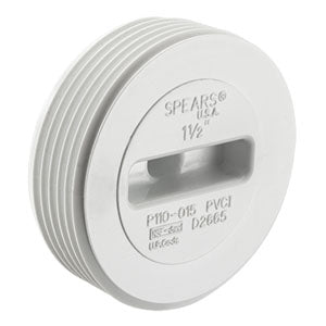 Spears P110-060 6 PVC DWV FLUSH C/O PLUG MPT  | Blackhawk Supply
