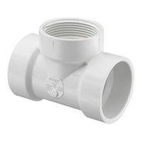 P445-060 | 6 PVC DWV FLUSH CLEANOUTLET TEE HUBXHUBXFPT | (PG:051) Spears