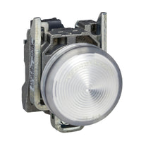 XB4BVG1 | Harmony White complete pilot light Dia 22 plain lens with integral LED 110…120V | Square D by Schneider Electric