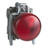 XB4BVG4 | Red Complete Pilot Light 22mm Plain Lens with Integral LED 110…120V | Square D by Schneider Electric