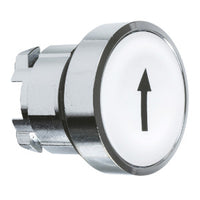 ZB4BA334 | Harmony White Flush Pushbutton Head, 22mm, Spring Return, UP ARROW | Square D by Schneider Electric