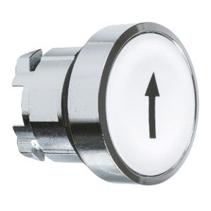 Square D ZB4BA334 Harmony White Flush Pushbutton Head, 22mm, Spring Return, UP ARROW  | Blackhawk Supply