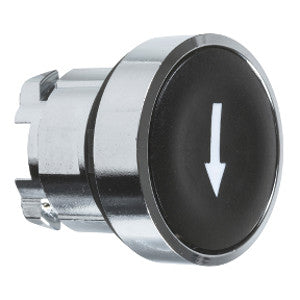 Square D ZB4BA335 Harmony Black Flush Pushbutton Head, 22mm, Spring Return, DOWN ARROW  | Blackhawk Supply