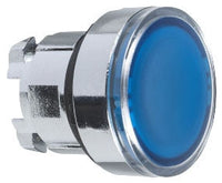 ZB4BA68 | Illuminated push button head, metal, flush, blue, Ø22, spring return, integral LED, for insertion legend, unmarked | Square D by Schneider Electric