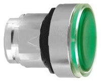 ZB4BH033 | Illuminated push button head, metal, flush, green, Ø22, push-push, integral LED, | Square D by Schneider Electric