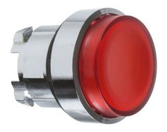 Square D ZB4BW143 Illuminated push button head, metal, projecting, red, Ø22, spring return, plain lens integral LED  | Blackhawk Supply