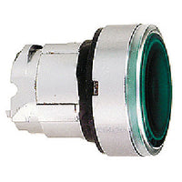 ZB4BW333 | Green Flush illuminated pushbutton head 22mm spring return for integral LED | Square D by Schneider Electric