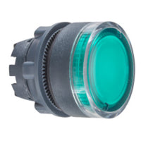 ZB5AW333 | Harmony XB5 Green Flush Illuminated Pushbutton Head, 22mm, Spring Return for Integral LED | Square D by Schneider Electric