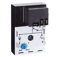TH46561-15-FJT | Delayed interval (switch trigger) | 240V AC/DC | 30A SPDT | 0.05 - 5 seconds | 0.3 - 30 minutes | Encapsulated | Analog | Macromatic