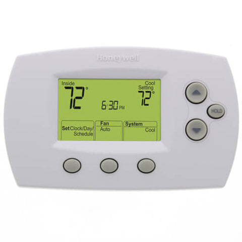 Resideo TH6110D1005 FOCUSPRO 6000 5-1-1 PROGRAMMABLE DIGITAL THERMOSTATS, BACKLIT DISPLAY, DUAL POWERED (24VAC AND/OR BATTERY). UP TO 1H/1C. 3.75 SQ. IN. DISPLAY  | Blackhawk Supply