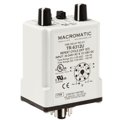 Macromatic TR-6312U Repeat Cycle off first | 12-125V DC 24-240VAC | 10 amp DPDT | 50ms-100 Hrs | Plug-in  | Blackhawk Supply
