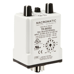 Macromatic TR-6652U Triggered Delay Interval | 12-125V DC 24-240VAC | 10 amp DPDT | 50ms-100 Hrs | Plug-in  | Blackhawk Supply