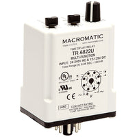 TR-6816U | Multi-function | 12-125V DC 24-240VAC | 10 amp SPDT | 50ms-100 Hrs | Plug-in | Macromatic