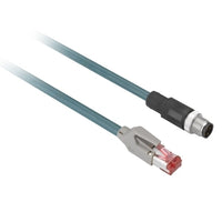 XGSZ12E4503 | Ethernet copper cable, Radio frequency identification XG, M12 D coded to RJ45, 3 m | Telemecanique