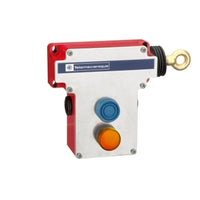 XY2CE1A296 | Latching emergency stop rope pull switch, Telemecanique rope pull switches XY2C, RH side, 2NC+2 NO, pilot light 130 V, boot | Telemecanique