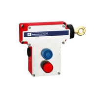 XY2CE1A296H7 | Latching emergency stop rope pull switch, Telemecanique rope pull switches XY2C, RH side, 2NC+2 NO, pilot light 230 V | Telemecanique