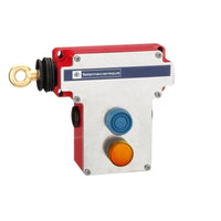 XY2CE2A296 | Latching emergency stop rope pull switch, Telemecanique rope pull switches XY2C, LH side, 2NC+2NO, pilot light 130 V | Telemecanique