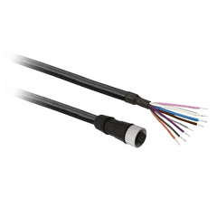 Telemecanique XZCP29P12L5 Pre wired connectors XZ, straight female, M12, 8 pins, cable PUR 5 m  | Blackhawk Supply