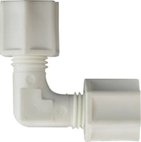 17124P | 1/4 POLYPROP COMPRESSION ELBOW, Plastic Fittings, Plastic Compression Fittings, Union Elbow | Midland Metal Mfg.