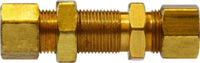 18090 | 3/8 BULKHEAD COMPRESSION UNION, Brass Fittings, Compression, Bulkhead Union | Midland Metal Mfg.