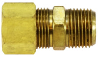 18208 | 1/4 X 1/8 (COMP X MIP TANK ADPT), Brass Fittings, Compression, Tank Adapter Drilled Thru (No Stop) | Midland Metal Mfg.