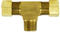 18291B | 1/4 X 1/8 COMP X MIP BS BRANCH T, Brass Fittings, Compression, Male Branch Tee | Midland Metal Mfg.