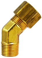 18329 | 3/16 X 1/8 (COMP X MIP 45 ELBOW), Brass Fittings, Compression, 45 Degree Elbow | Midland Metal Mfg.