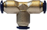 20025N | 1/8 PUSH-IN UNION TEE N-PLTD, Brass Fittings, Nickel Plated Push In Fittings, Union Tee | Midland Metal Mfg.