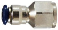 20032N | 1/8 X 1/8 (P-IN X FIP N-PLTD ADPT), Brass Fittings, Nickel Plated Push In Fittings, Female Connector | Midland Metal Mfg.