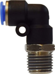 Midland Metal Mfg. 20078C 1/4 X 10/32 (P-IN X MIP SWVL COMPOSITE 90), Brass Fittings, Composite Body Push In Fittings, Swivel Male Elbow  | Blackhawk Supply