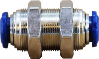 20123N | 5/16 P-IN BULKHEAD UNION N-PLTD, Brass Fittings, Nickel Plated Push In Fittings, Bulkhead Union | Midland Metal Mfg.