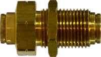 20124 | 1/8 PUSH-IN BULKHEAD UNION, Brass Fittings, Brass Push In Fittings, Bulkhead Union | Midland Metal Mfg.