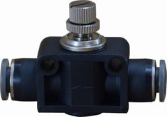 Midland Metal Mfg. 20487C 1/4 PUSH-IN IN-LINE NEEDLE VALVE, Brass Fittings, Composite Body Push In Fittings, In Line Needle Valve  | Blackhawk Supply