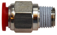 20630 | 4MM X 1/8BSPT (OD X MALE ADP), Brass Fittings, Metric Push Ins, Male Adapter Nickel Plated | Midland Metal Mfg.