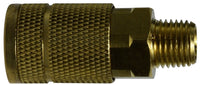 28515 | 1/8 MIP PARKER TRU BRASS COUPLER, Pneumatics, Quick Disconnect, Male Pipe Coupler (Parker Interchange 1/4) | Midland Metal Mfg.