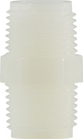 28612W | 1/4 WHITE NYLON HEX NIPPLE, Plastic Fittings, Plastic Pipe Fittings, Hex Nipple | Midland Metal Mfg.