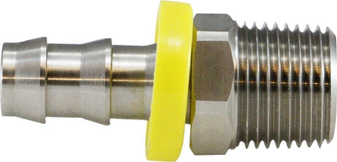 Midland Metal Mfg. 30201SS 1/4 X 1/4 (316SS POHB X MIP ADPT), Brass Fittings, Stainless Steel Push On Hose Barb, Stainless Steel Male Adapter   | Blackhawk Supply