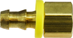 Midland Metal Mfg. 30221 1/4 X 1/4 (POHB X FIP ADAPTER), Brass Fittings, Push On Hose Barb, Rigid Female Adapter  | Blackhawk Supply