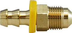 Midland Metal Mfg. 30243 3/8 X 3/8 (POHB X M FLARE ADAPTER), Brass Fittings, Push On Hose Barb, Male SAE Flare Adapter  | Blackhawk Supply