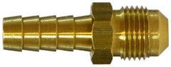 Midland Metal Mfg. 32081 1/4 X 1/4 (HOSE BARB X M FLARE), Brass Fittings, Hose Barb, 45 Deg Flare Adapter  | Blackhawk Supply