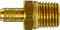 32151 | 1/4 OD X 1/4 MIP TWO BARB, Brass Fittings, Single and Double Barb, Male Adapter Pipe | Midland Metal Mfg.
