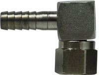 34600 | 1/4 SS BARB X FE FLARE SWIVEL, Brass Fittings, BEVERAGE FITTINGS, SWIVEL TO BARB ELBOW | Midland Metal Mfg.