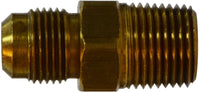 35132 | 1/2 X 1/2(3/8 FIP TAP)M FL X MIP, Brass Fittings, SAE 45 Deg Flare, Gas Range Male Adapter | Midland Metal Mfg.