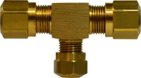 38049 | 3/8 X 1/4 RED AIR BRAKE TEE-NAB, Brass Fittings, D.O.T. Air Brake Nylon Tubing, Reducing Tee | Midland Metal Mfg.