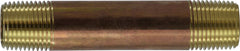 Midland Metal Mfg. 40060 1/2 X CLOSE RED BRASS NIPPLE, Nipples and Fittings, Brass Nipples, Brass Nipple 1/2" Diameter  | Blackhawk Supply